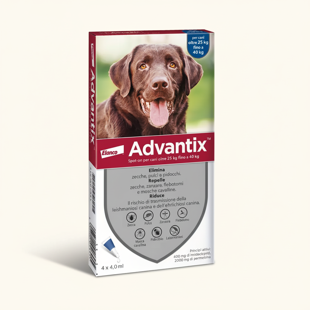 Advantix Spot On Per Cani Oltre 25 KG Fino A 40 KG conf. da 6 fialette