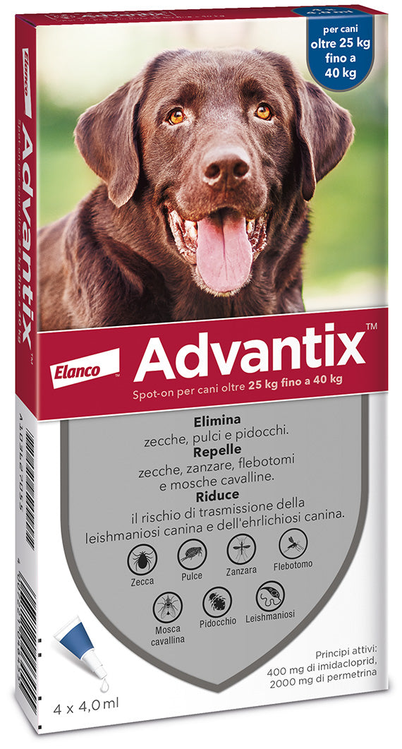 Advantix Spot On Per Cani Oltre 25 KG Fino A 40 KG Conf. Da 6 Filette