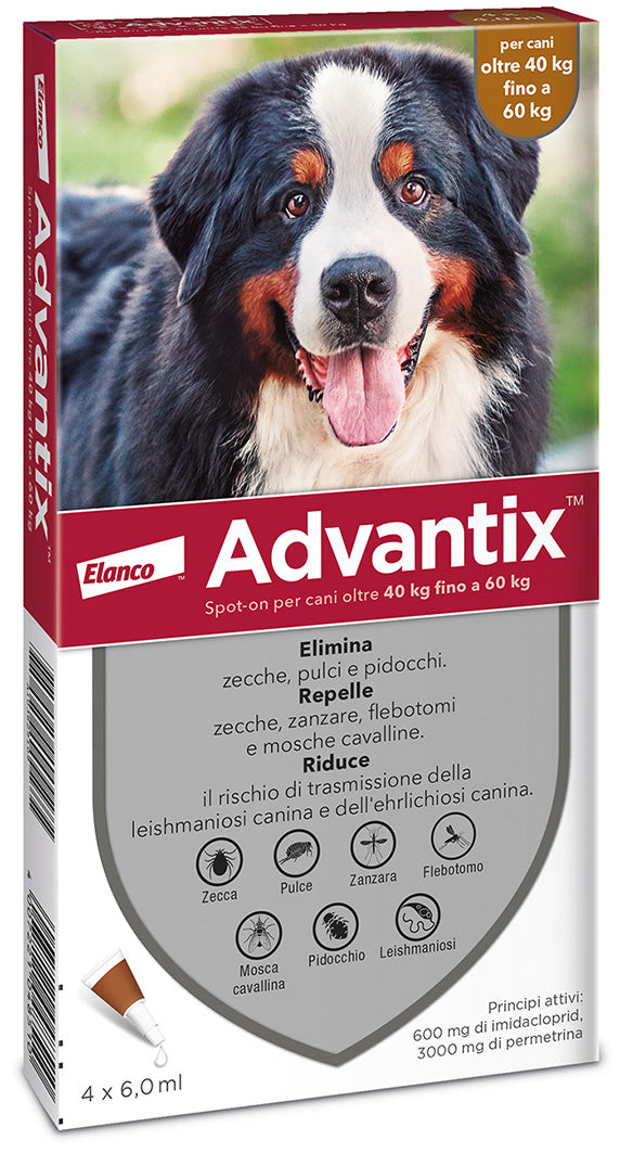 Advantix Spot On Per Cani Oltre 40 KG Fino A 60 KG Conf. Da 6 Filette