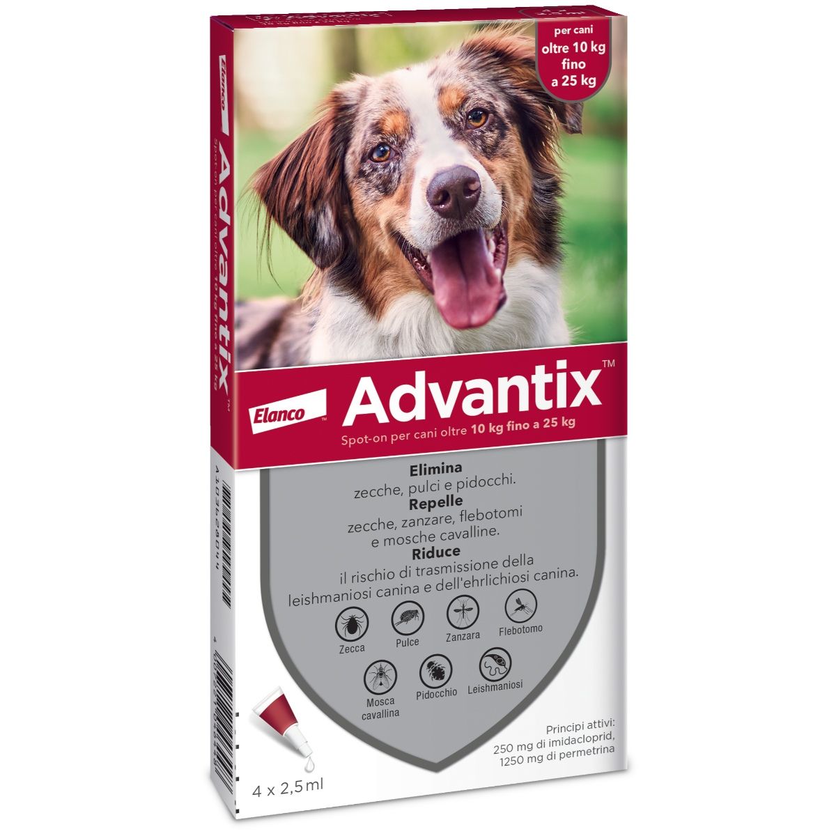 Advantix spot on per cani oltre 10 KG fino a 25 KG conf. da 6 filette