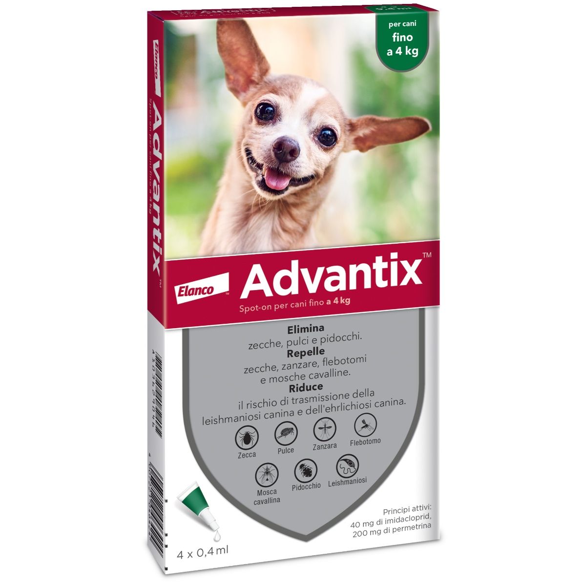 Advantix Spot On per cani fino a 4 KG conf. da 6 fialette