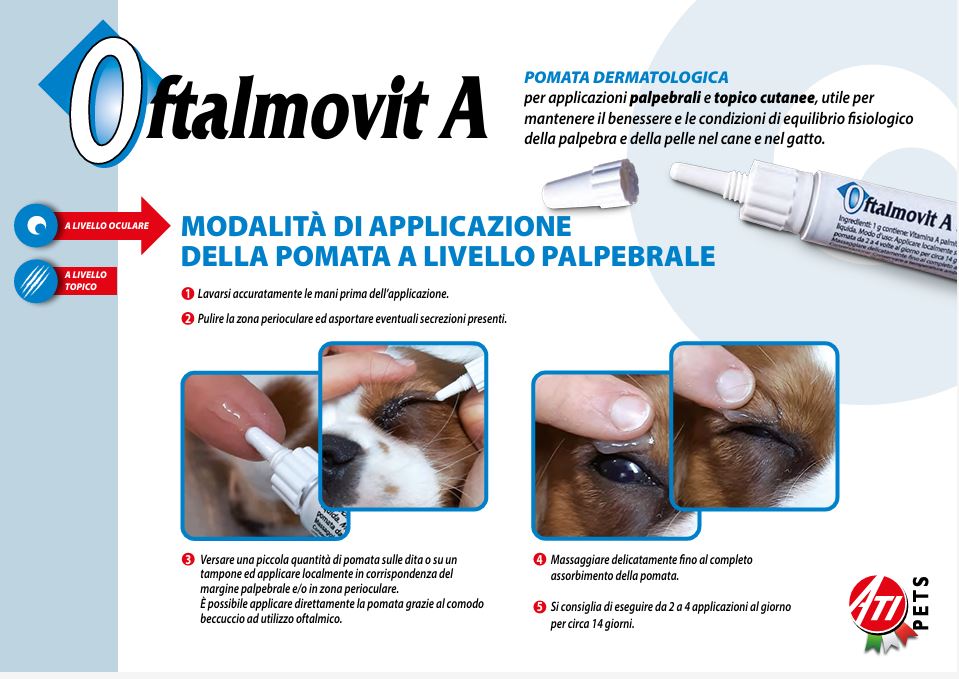 OFTALMOVIT A pomata equilibrio fisiologico della palpebra e della pelle del cane e del gatto