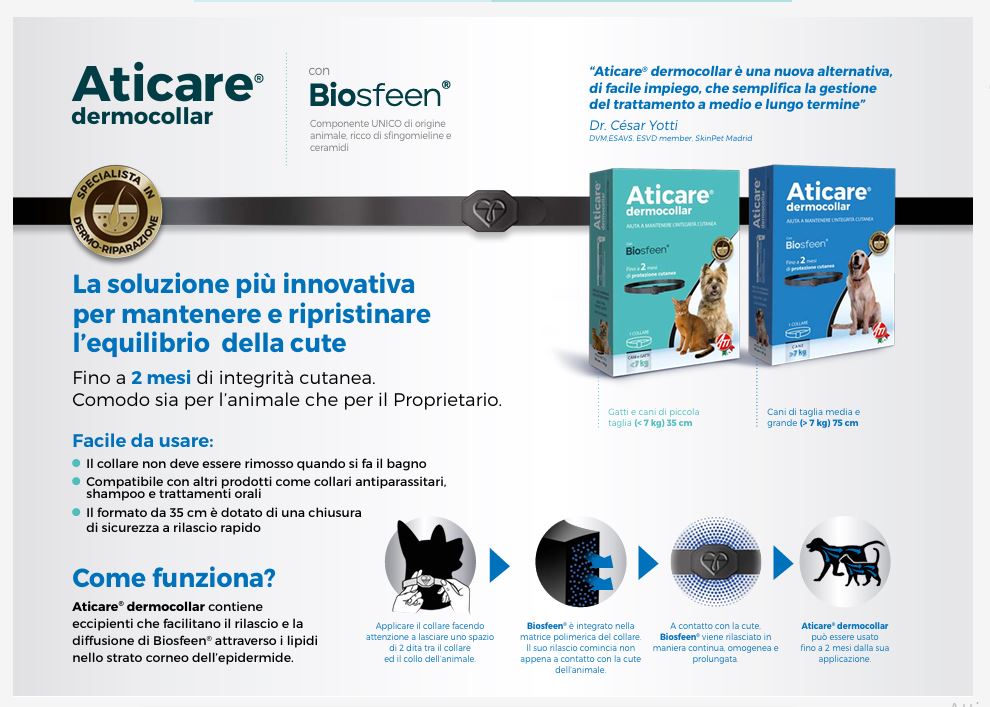 ATICARE® DERMOCOLLAR cane e gatto <8kg (contro dermatiti)