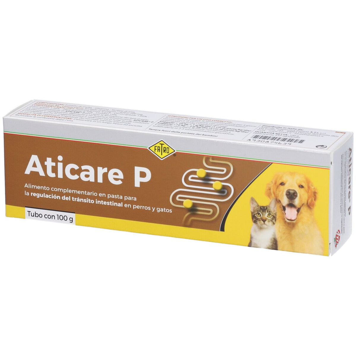 ATICARE P 100 Alimento Complementare per la  regolazione del tratto intestinale in Cani e Gatti