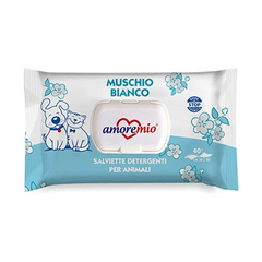 Salviette Detergenti Per Cani E Gatti Muschio Bianco 40 Pz.