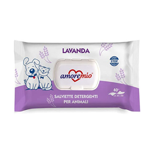 Salviette detergenti per cani e gatti Lavanda 40 pz.