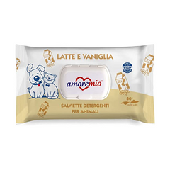 Salviette detergenti per cani e gatti Latte e Vaniglia 40 pz.