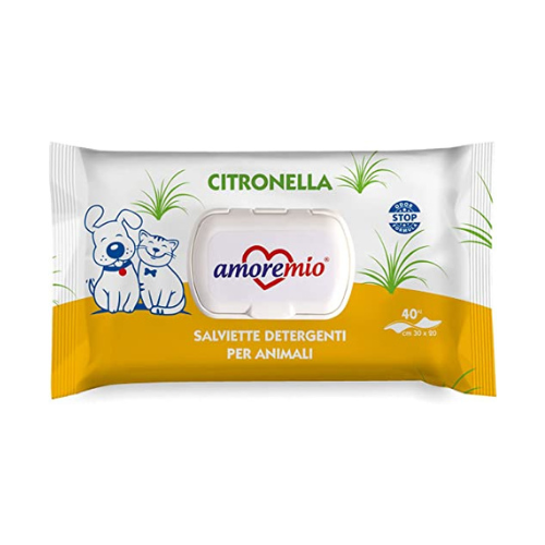 Salviette Detergenti Per Cani E Gatti Citronella 40 Pz.