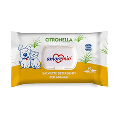 Salviette Detergenti Per Cani E Gatti Citronella 40 Pz.