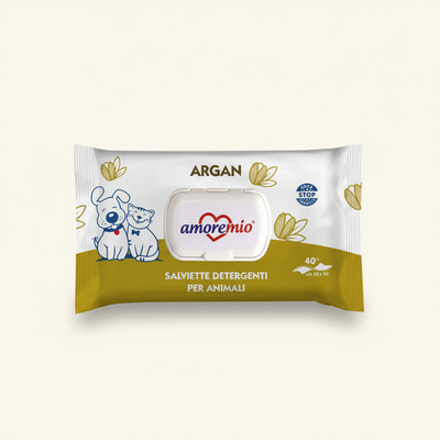 Salviette Detergenti Per Cani E Gatti Argan 40 Pz.