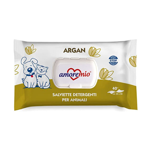 Salviette Detergenti Per Cani E Gatti Argan 40 Pz.