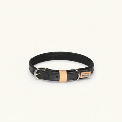 Camon Collare In Cuoio Sintetico Nero 35x700 MM