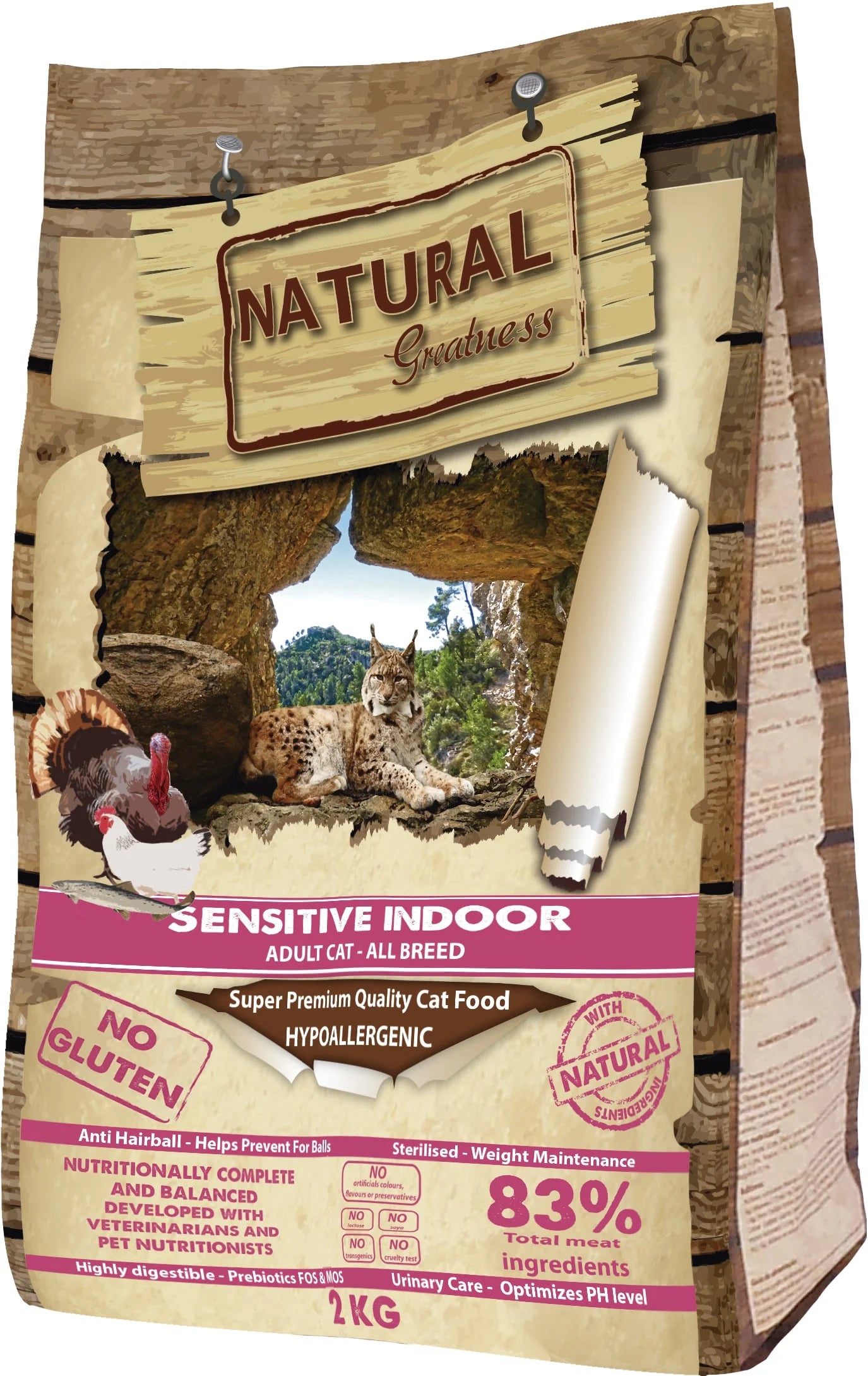 NATURAL GREATNESS GATTO SENSITIVE INDOOR ideale per gatti ADULTI STERILIZZATI
