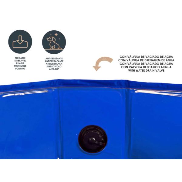 Piscina pieghevole per cani 120cm x 30cm